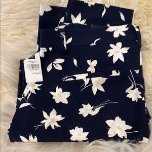 Floral Print Navy Pants